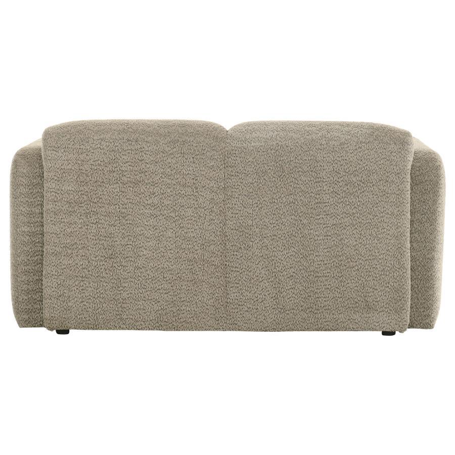 Dorset - Fabric Upholstered Round Track Arm Loveseat - Brown Stationary Loveseat modern furniture Contempo Furniture