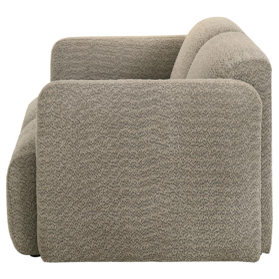 Dorset - Fabric Upholstered Round Track Arm Loveseat - Brown Stationary Loveseat modern furniture Contempo Furniture