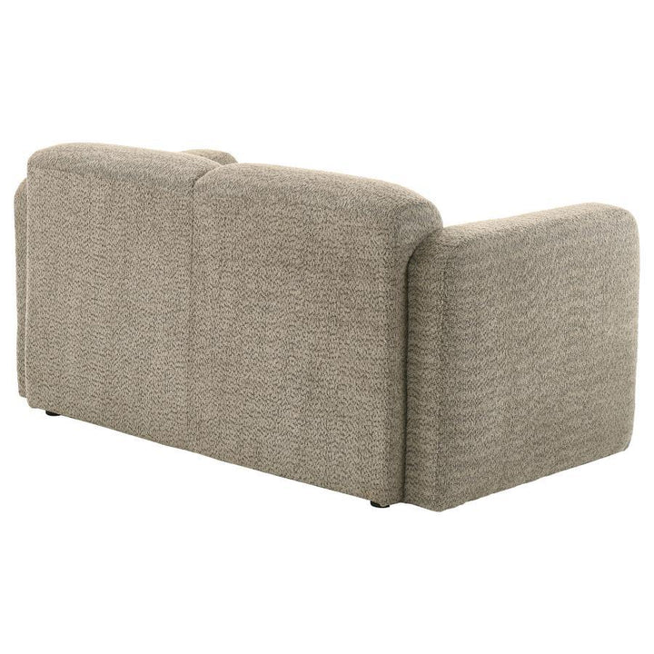 Dorset - Fabric Upholstered Round Track Arm Loveseat - Brown Stationary Loveseat modern furniture Contempo Furniture