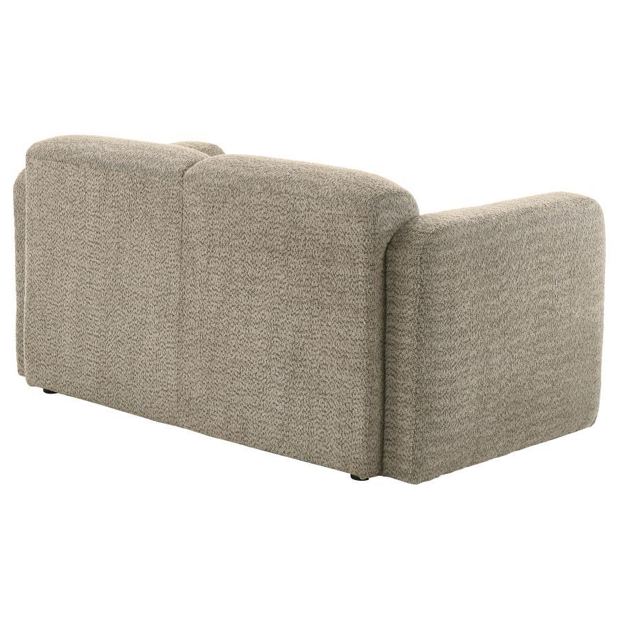 Dorset - Fabric Upholstered Round Track Arm Loveseat - Brown Stationary Loveseat modern furniture Contempo Furniture