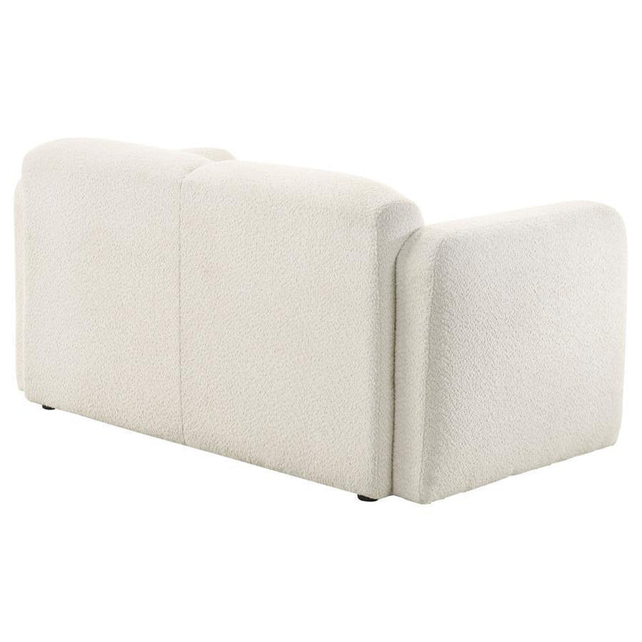 Dorset - Fabric Upholstered Round Track Arm Loveseat - White Stationary Loveseat modern furniture Contempo Furniture