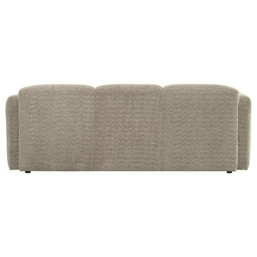 Dorset - Fabric Upholstered Round Track Arm Sofa - Brown Stationary Sofa modern furniture Contempo Furniture
