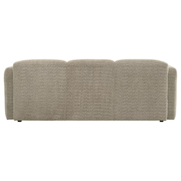 Dorset - Fabric Upholstered Round Track Arm Sofa - Brown Stationary Sofa modern furniture Contempo Furniture
