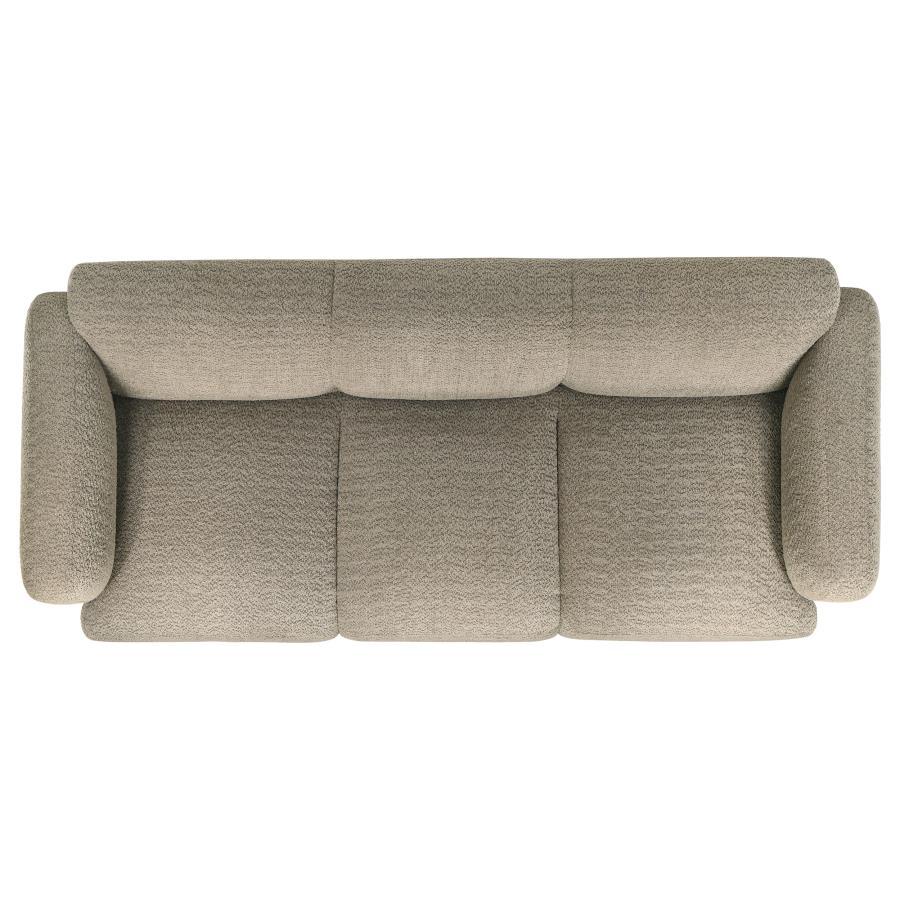 Dorset - Fabric Upholstered Round Track Arm Sofa - Brown Stationary Sofa modern furniture Contempo Furniture