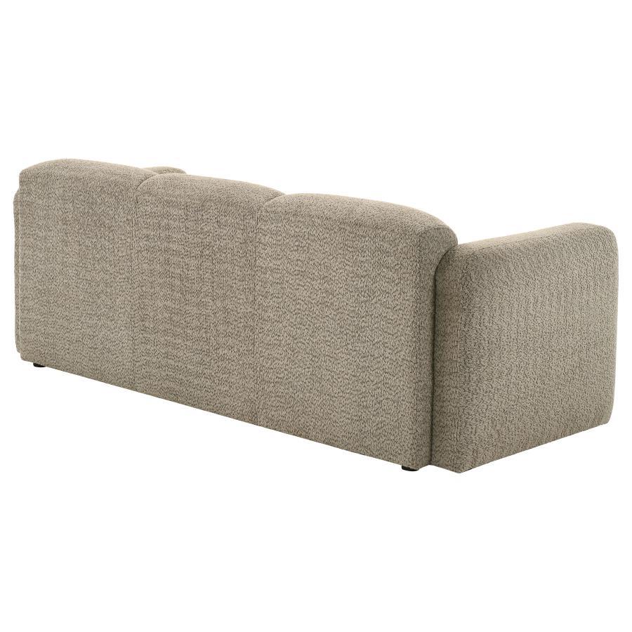 Dorset - Fabric Upholstered Round Track Arm Sofa - Brown Stationary Sofa modern furniture Contempo Furniture