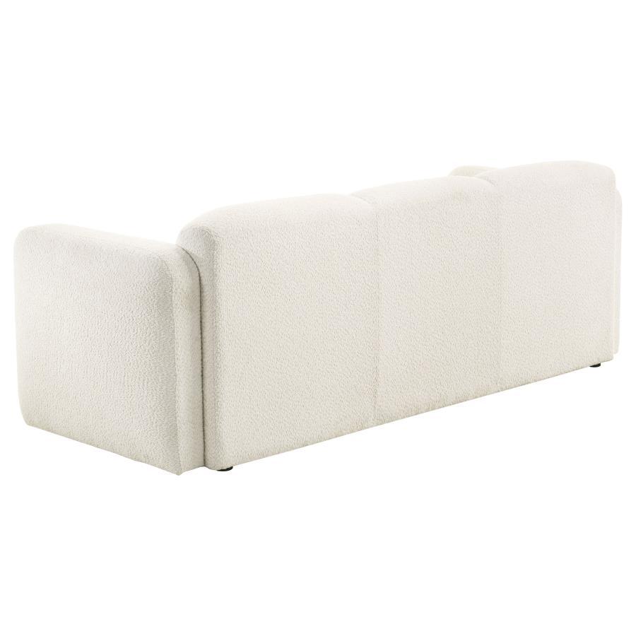 Dorset - Fabric Upholstered Round Track Arm Sofa - White Stationary Sofa modern furniture Contempo Furniture