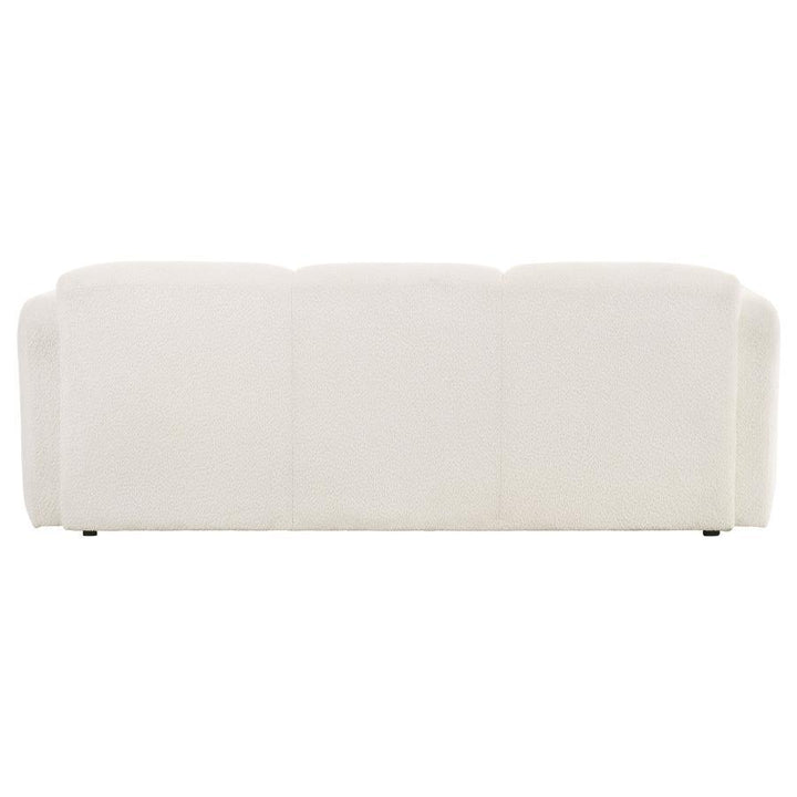 Dorset - Fabric Upholstered Round Track Arm Sofa - White Stationary Sofa modern furniture Contempo Furniture
