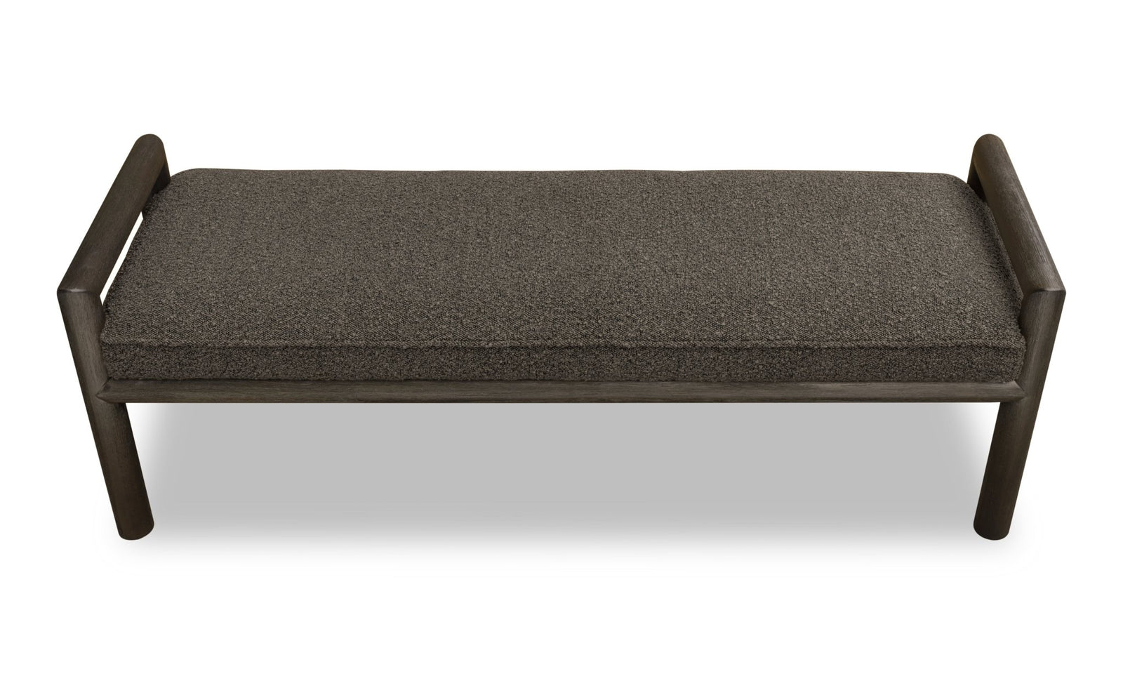 Dorsey Boucle Upholstered Wooden Bench in Basalt Grey and Pumpernickel Benches modern furniture Contempo Furniture