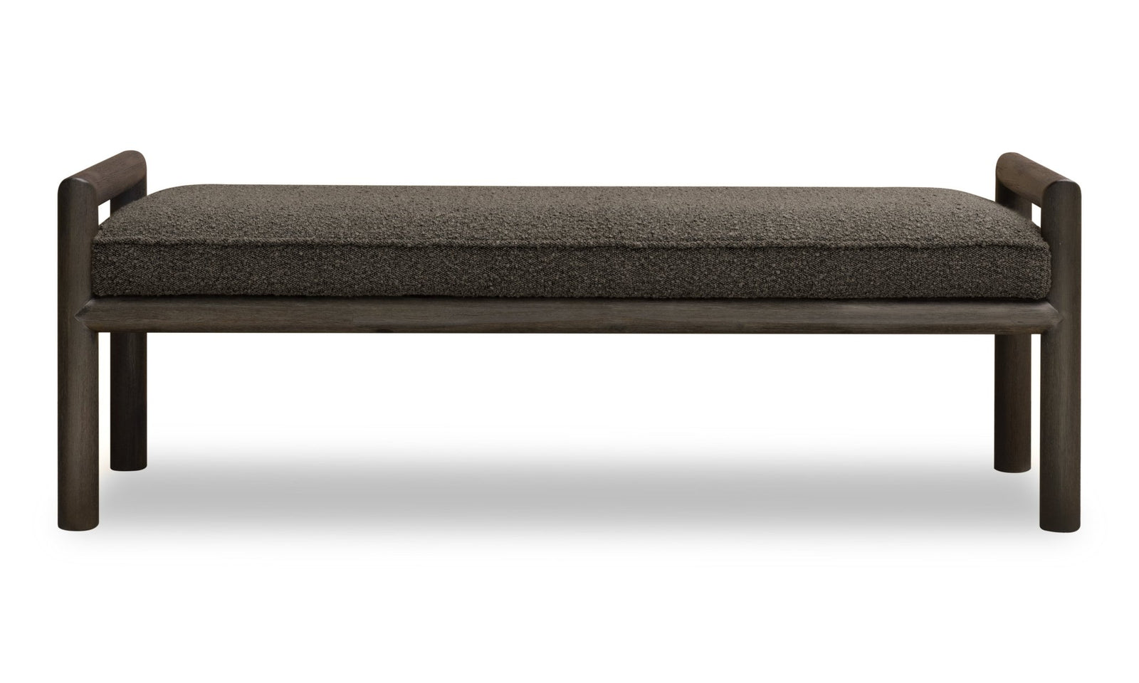 Dorsey Boucle Upholstered Wooden Bench in Basalt Grey and Pumpernickel Benches modern furniture Contempo Furniture
