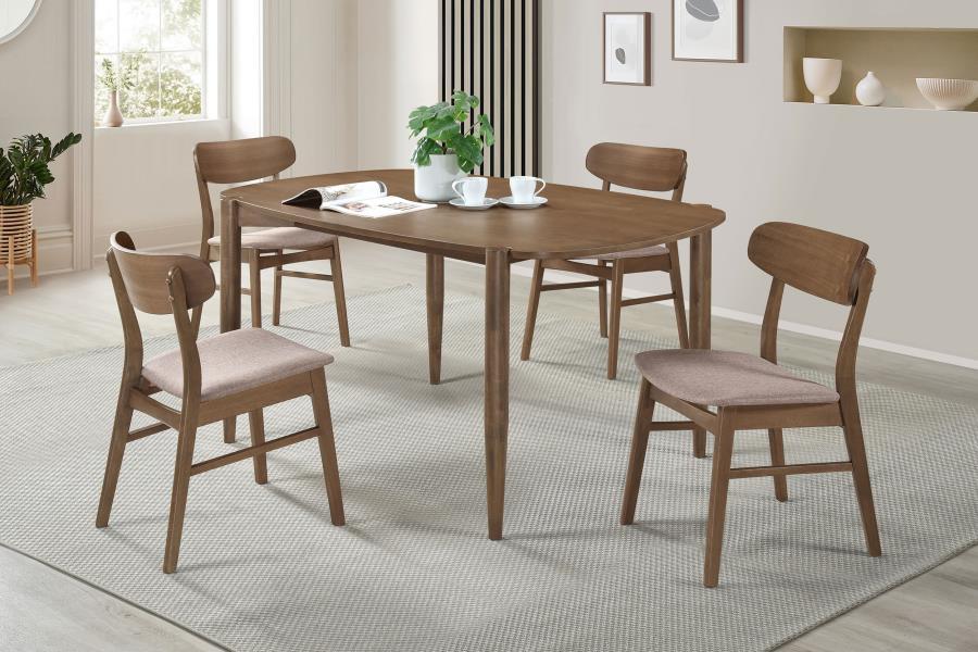 Dortch - 5 Piece Oval Solid Wood Dining Set - Walnut 5 - Piece Dining Room Set modern furniture Contempo Furniture