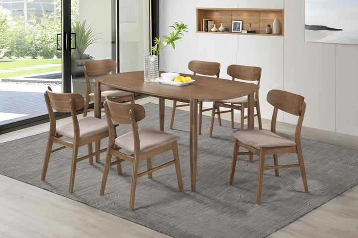 Dortch - Oval Solid Wood Dining Table - Walnut Dining Table modern furniture Contempo Furniture
