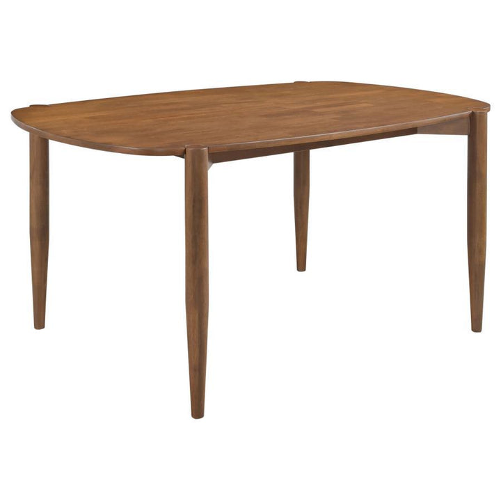 Dortch - Oval Solid Wood Dining Table - Walnut Dining Table modern furniture Contempo Furniture