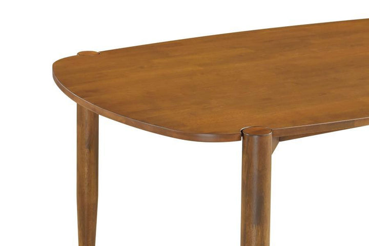 Dortch - Oval Solid Wood Dining Table - Walnut Dining Table modern furniture Contempo Furniture