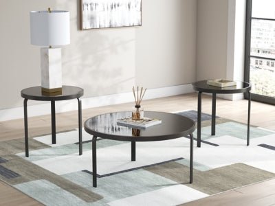 Dorylin Table (Set of 3) - Black Table Set modern furniture Contempo Furniture