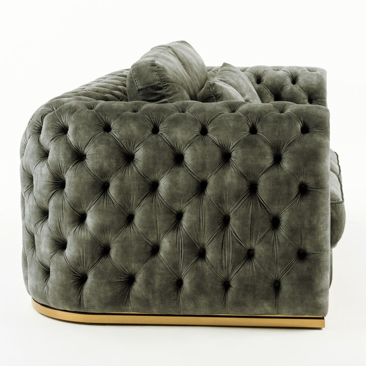 Dosie - Transitional Grey Velvet Loveseat