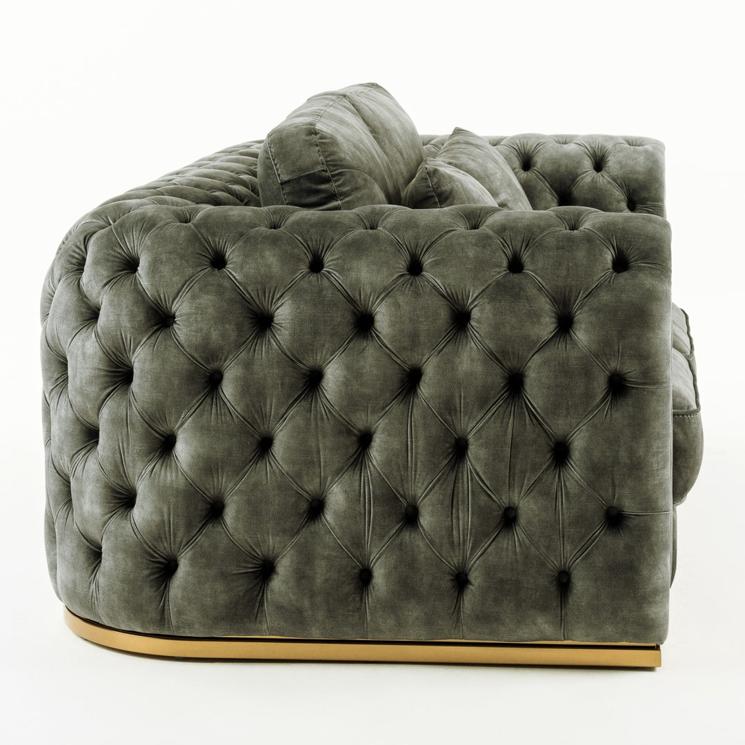 Dosie - Transitional Grey Velvet Loveseat
