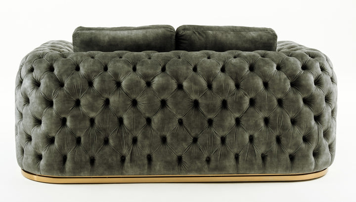 Dosie - Transitional Grey Velvet Loveseat