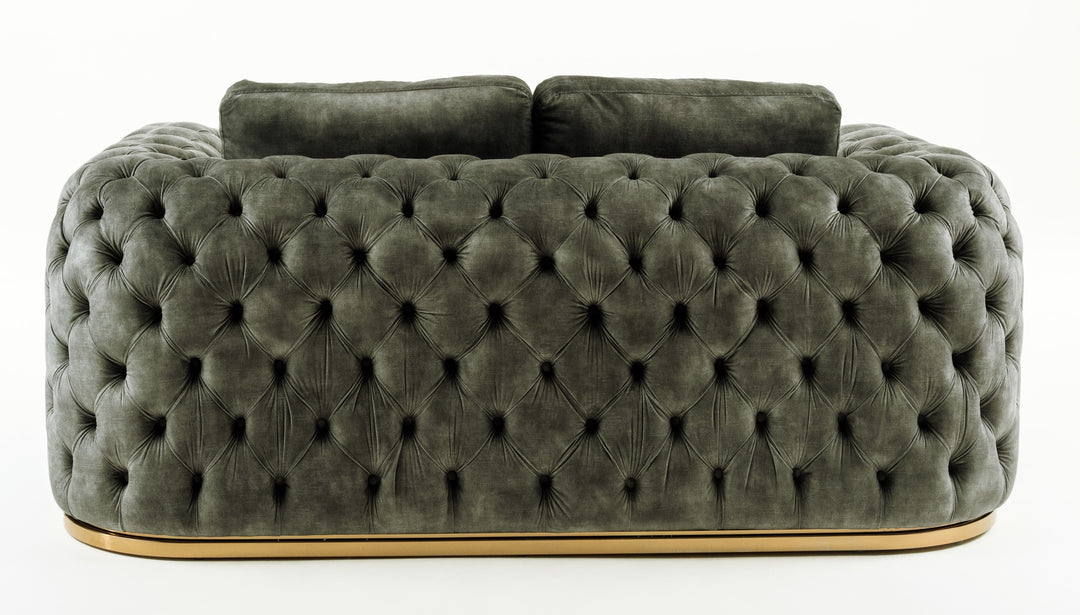 Dosie - Transitional Grey Velvet Loveseat