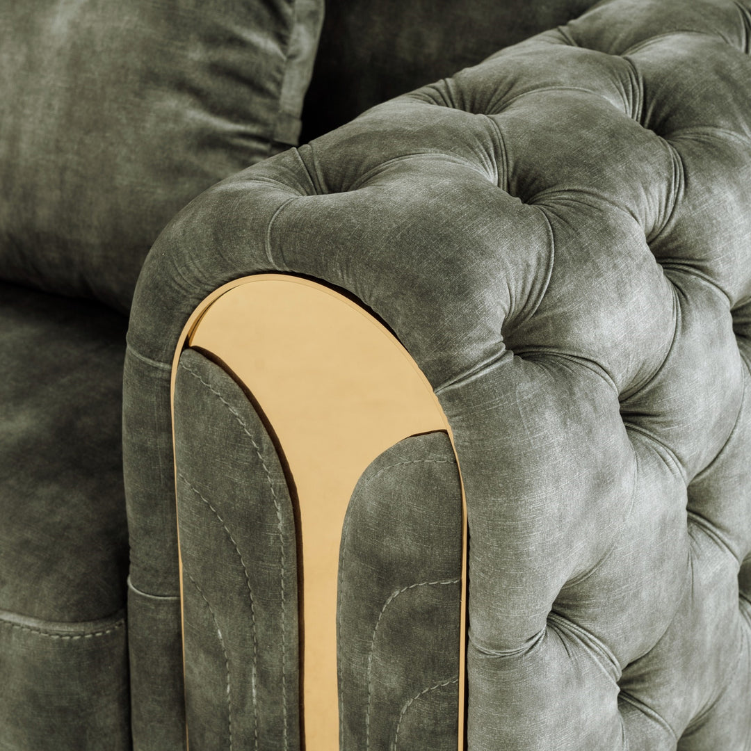 Dosie - Transitional Grey Velvet Loveseat