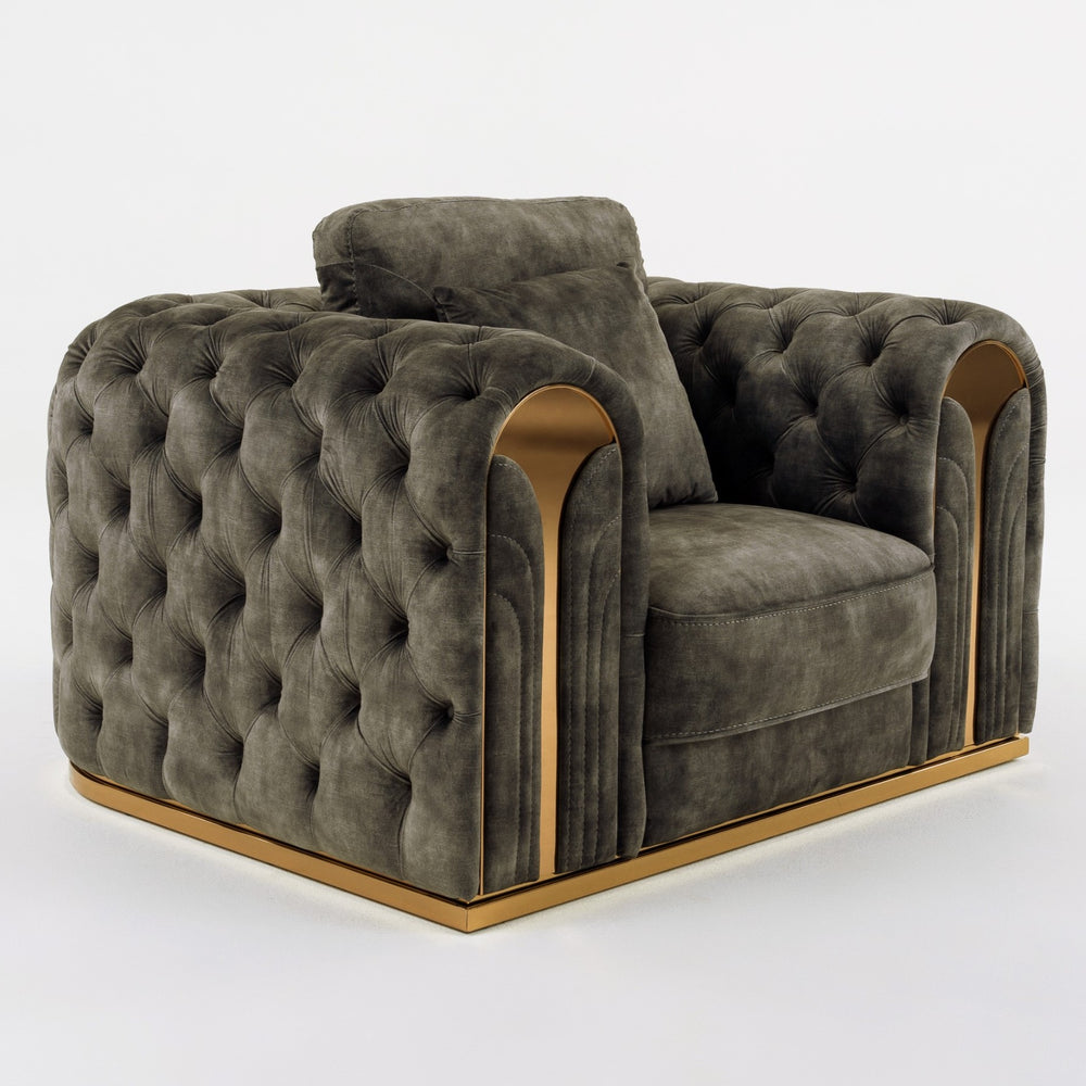 Dosie - Transitional Grey Velvet Chair