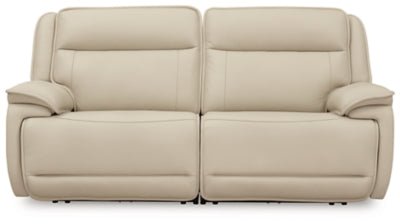 Double Deal 2 - Piece Power Reclining Loveseat Sectional - Beige Reclining Sectional modern furniture Contempo Furniture