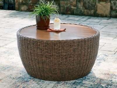Double Point Outdoor Coffee Table - Beige Coffee Table modern furniture Contempo Furniture