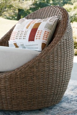 Double Point Outdoor Loveseat/2 Swivel Chairs (Set of 3) - Beige 3 Piece Outdoor Set modern furniture Contempo Furniture