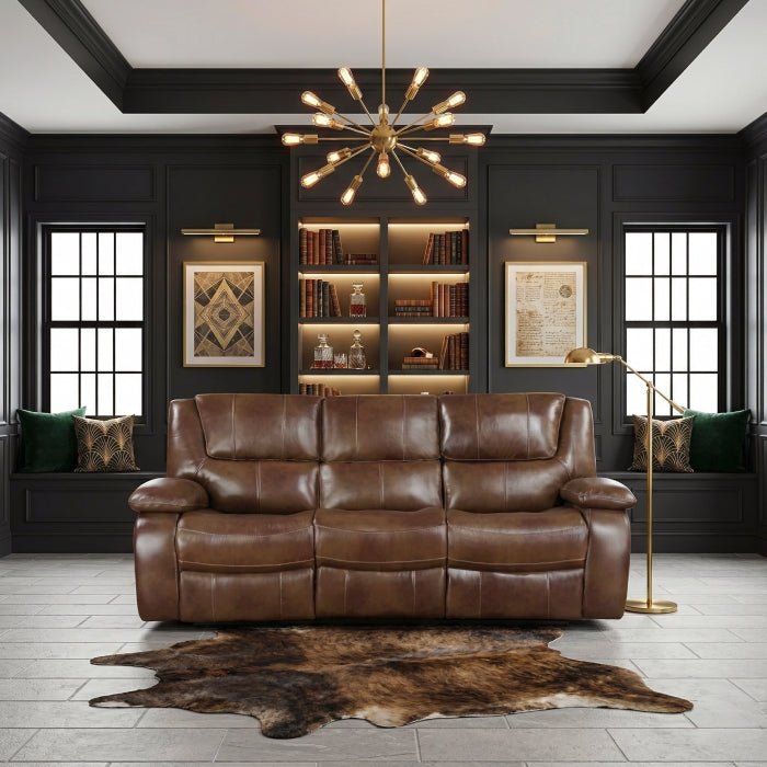 Double Reclining Leather Sofa | Wall Hugger Recliner Couch Reclining Sofa modern furniture Contempo Furniture