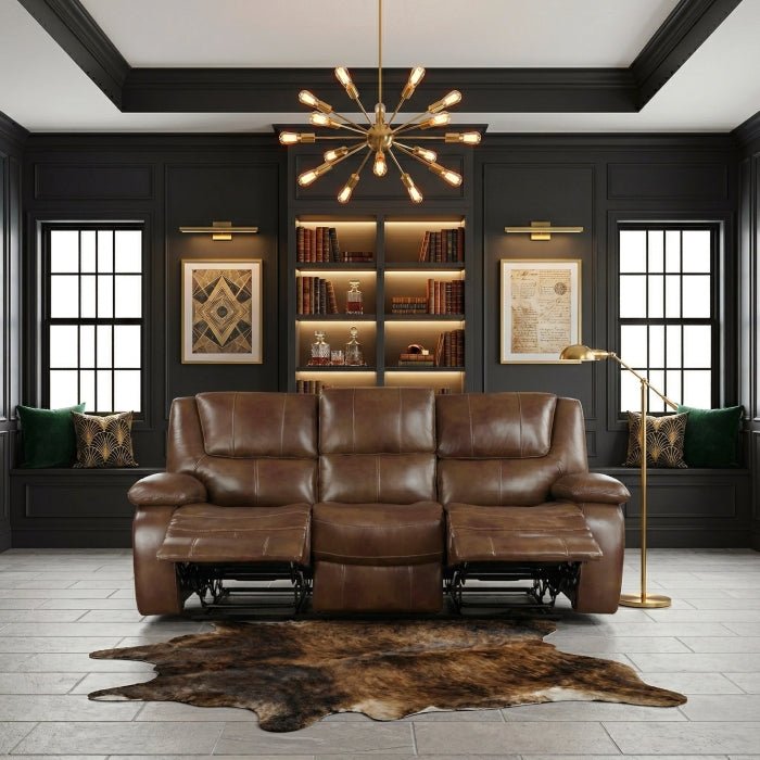 Double Reclining Leather Sofa | Wall Hugger Recliner Couch Reclining Sofa modern furniture Contempo Furniture