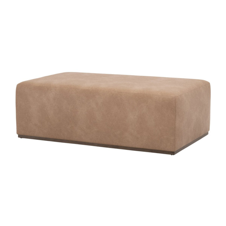 Dovetail Upholstered Coffee Table Ivanhoe Toast, Burnished Brown Acacia Coffee Table modern furniture Contempo Furniture