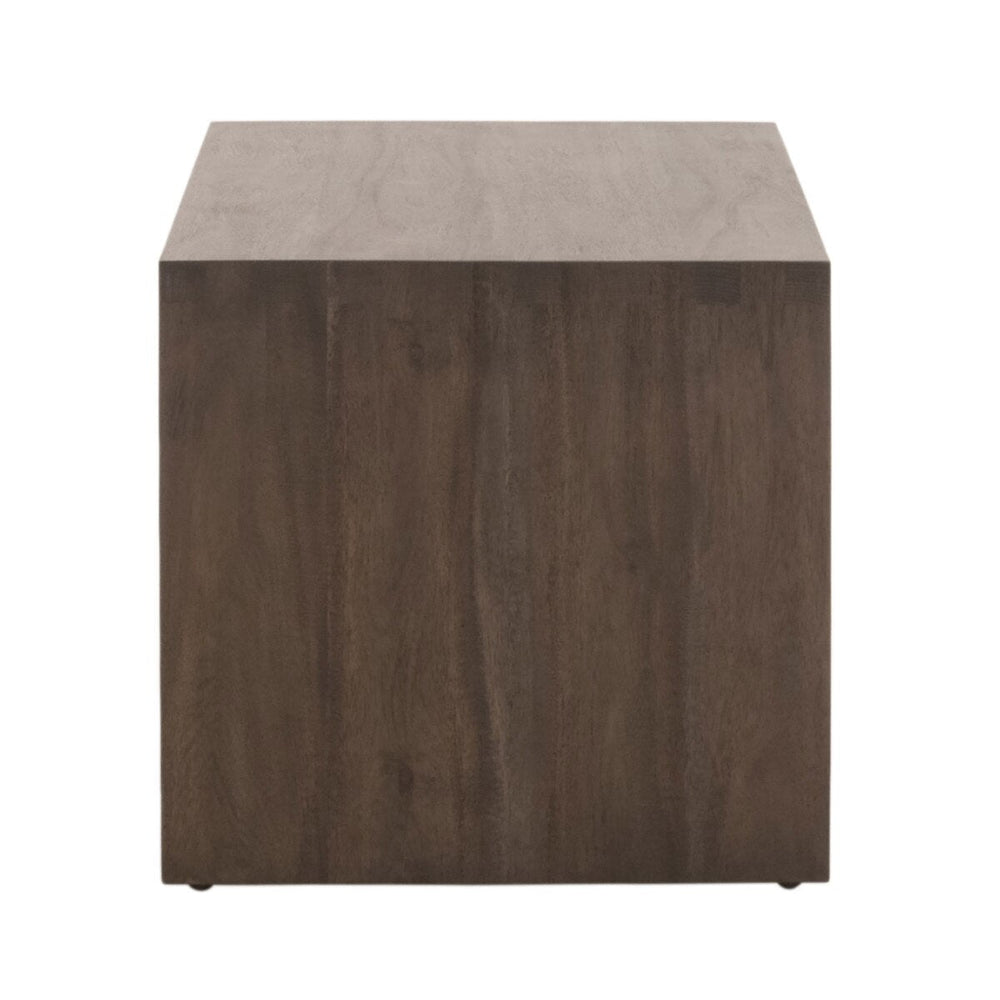 Dovetail Upholstered Coffee Table Ivanhoe Toast, Burnished Brown Acacia Coffee Table modern furniture Contempo Furniture
