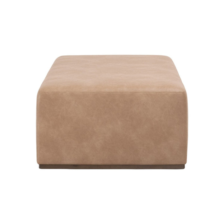 Dovetail Upholstered Coffee Table Ivanhoe Toast, Burnished Brown Acacia Coffee Table modern furniture Contempo Furniture