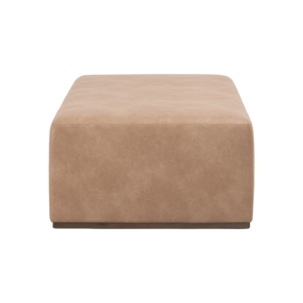 Dovetail Upholstered Coffee Table Ivanhoe Toast, Burnished Brown Acacia Coffee Table modern furniture Contempo Furniture