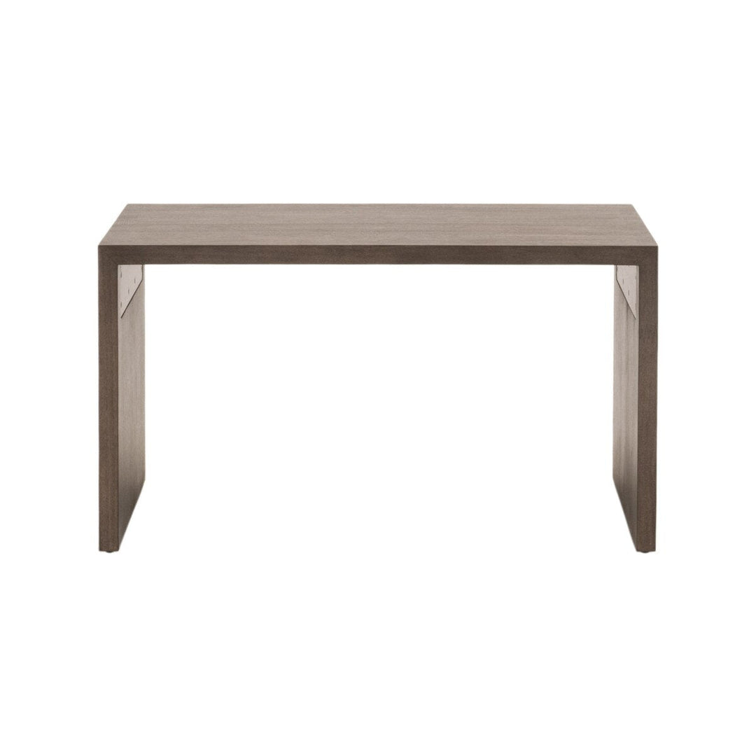 Dovetail Upholstered Coffee Table Ivanhoe Toast, Burnished Brown Acacia Coffee Table modern furniture Contempo Furniture