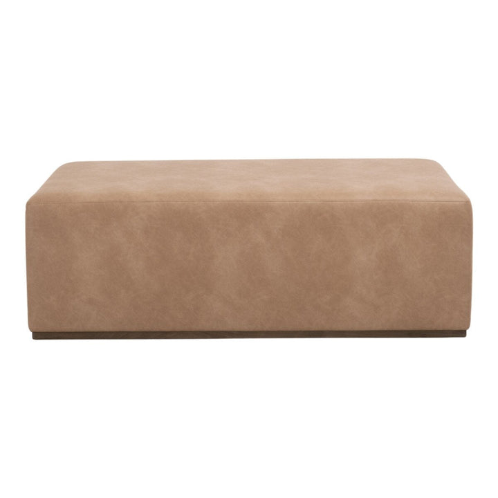 Dovetail Upholstered Coffee Table Ivanhoe Toast, Burnished Brown Acacia Coffee Table modern furniture Contempo Furniture