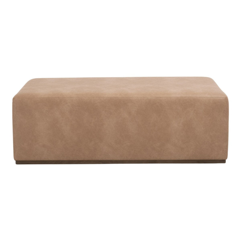 Dovetail Upholstered Coffee Table Ivanhoe Toast, Burnished Brown Acacia Coffee Table modern furniture Contempo Furniture
