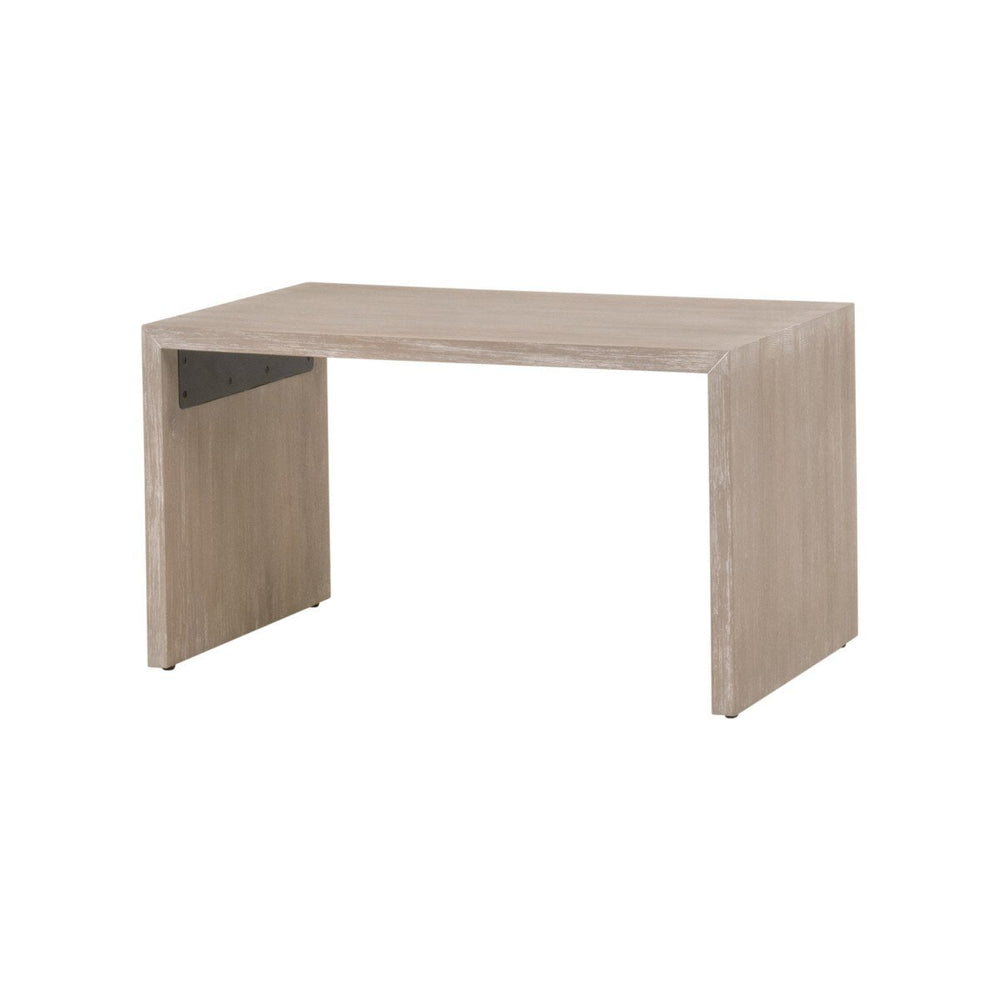 Dovetail Upholstered Coffee Table LiveSmart Gellar Linen, Natural Gray Acacia Coffee Table modern furniture Contempo Furniture