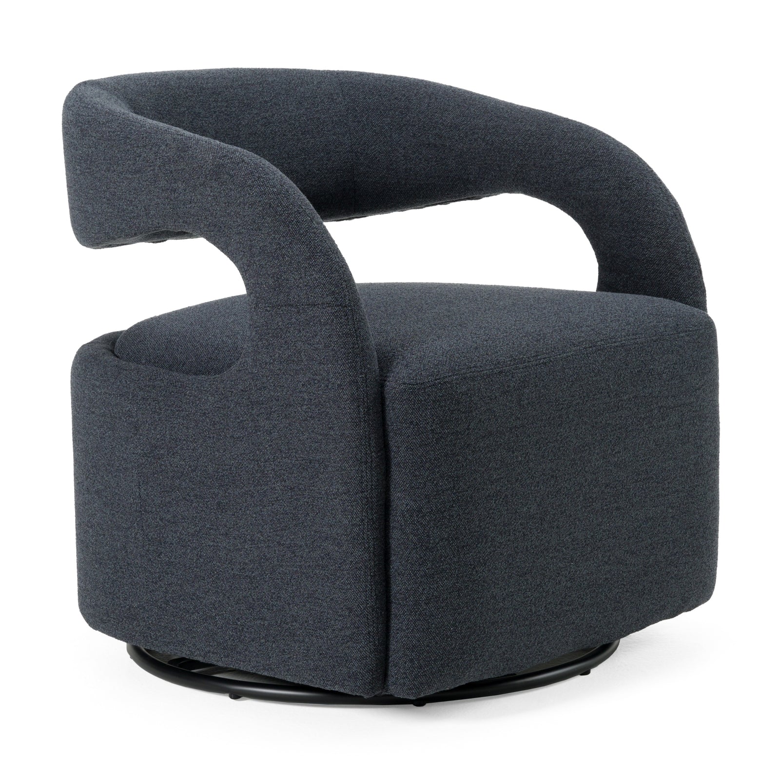 Dowsett - Modern Charcoal Fabric Swivel Accent Chair