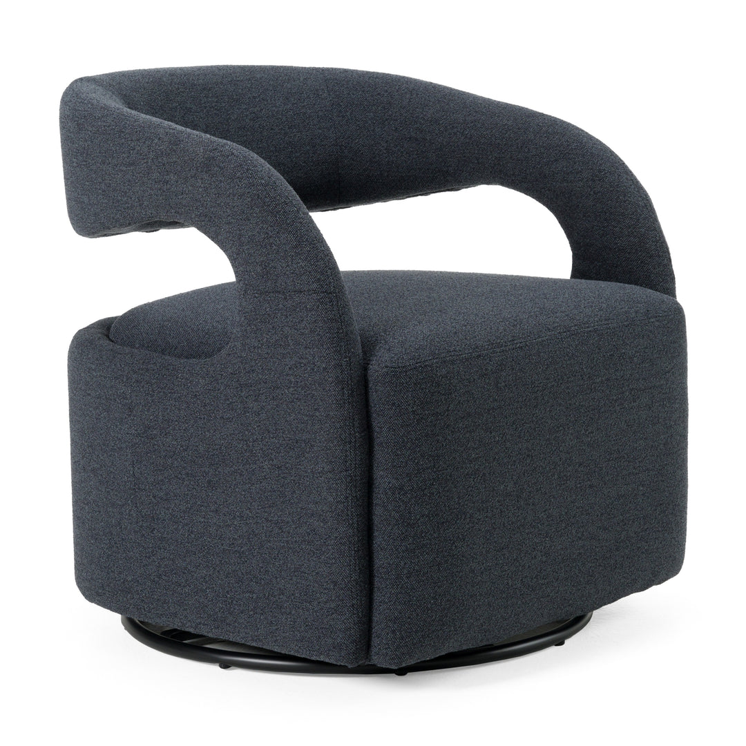 Dowsett  Modern Charcoal Fabric Swivel Accent Chair