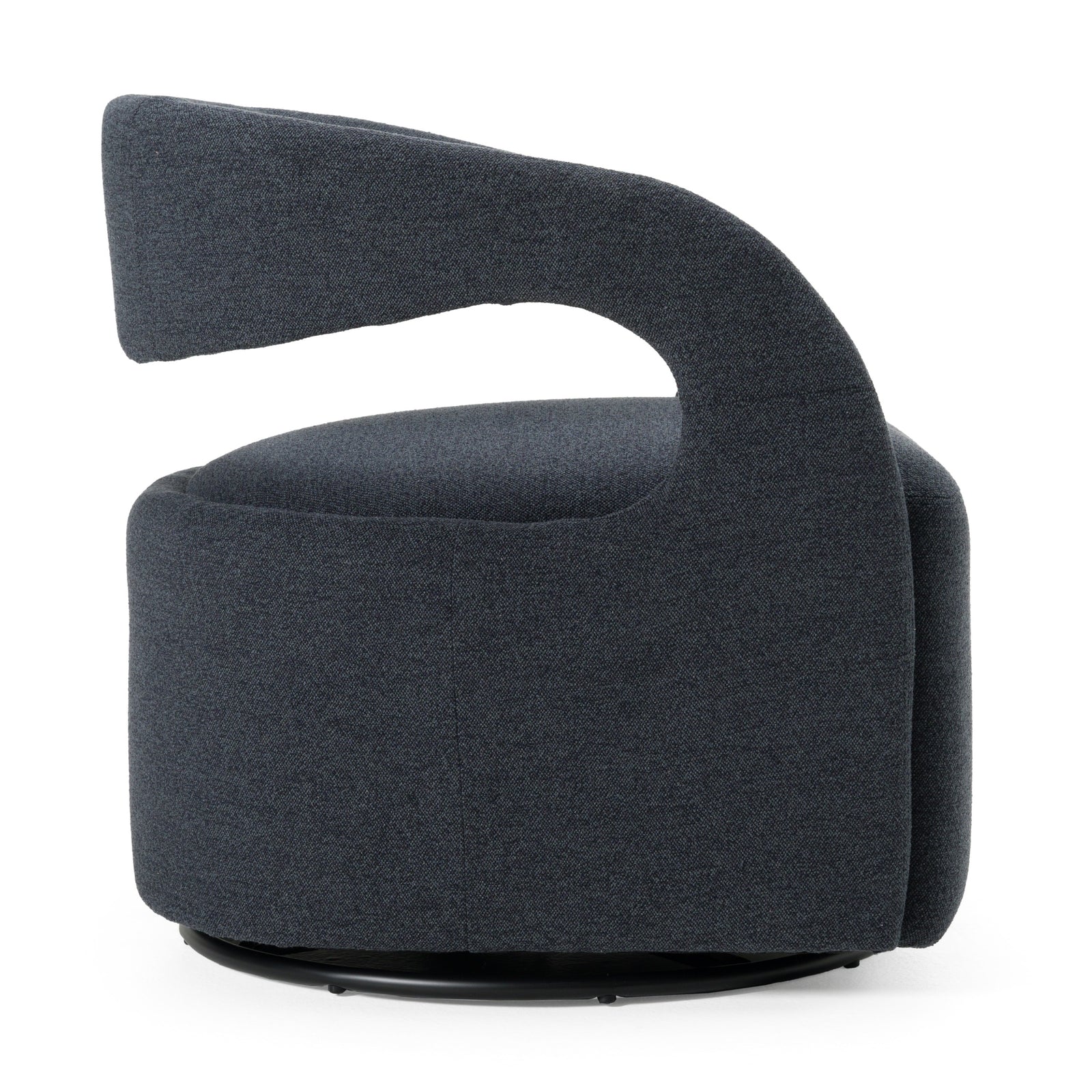 Dowsett - Modern Charcoal Fabric Swivel Accent Chair