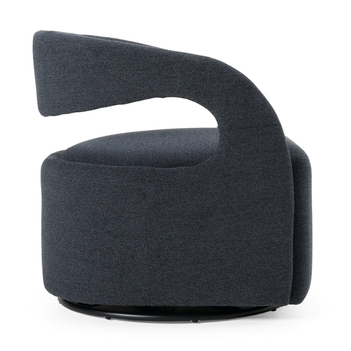 Dowsett  Modern Charcoal Fabric Swivel Accent Chair