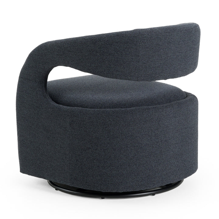 Dowsett - Modern Charcoal Fabric Swivel Accent Chair