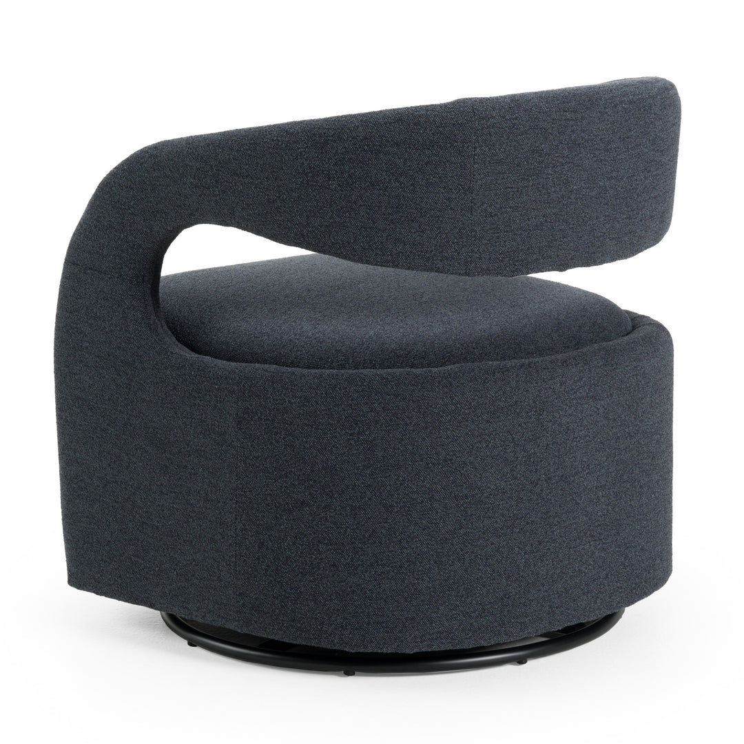 Dowsett - Modern Charcoal Fabric Swivel Accent Chair