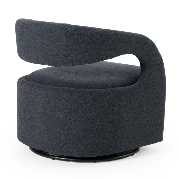 Dowsett  Modern Charcoal Fabric Swivel Accent Chair