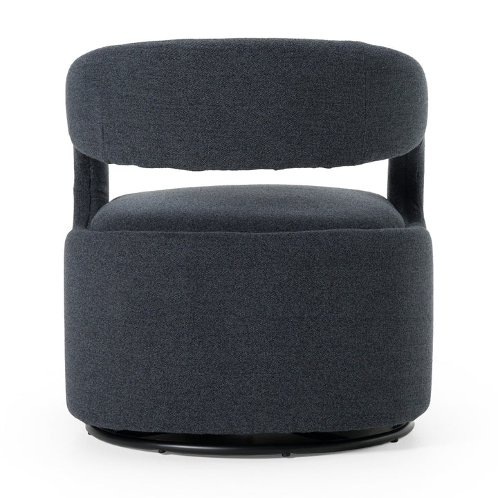 Dowsett - Modern Charcoal Fabric Swivel Accent Chair