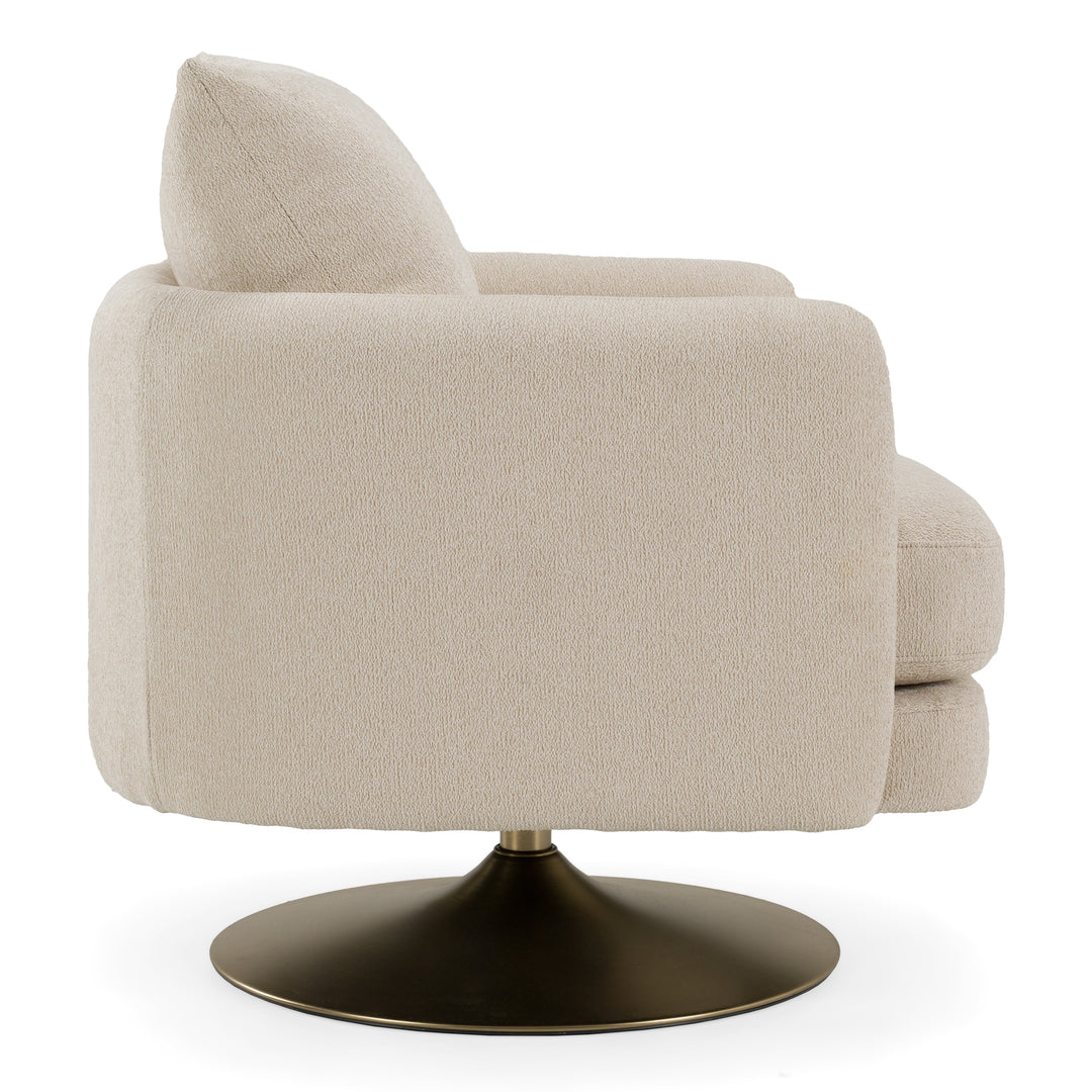 Doyle - Modern Cream Fabric + Gold Accent Chair