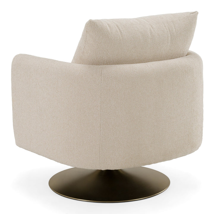 Doyle - Modern Cream Fabric + Gold Accent Chair