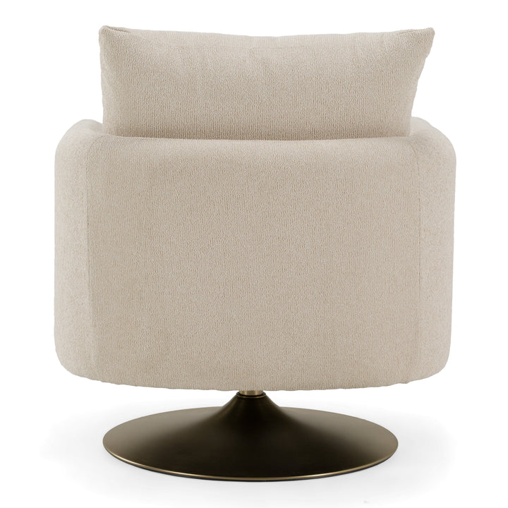 Doyle - Modern Cream Fabric + Gold Accent Chair