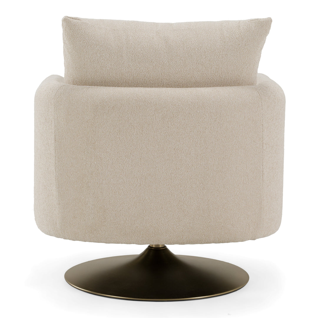 Doyle - Modern Cream Fabric + Gold Accent Chair