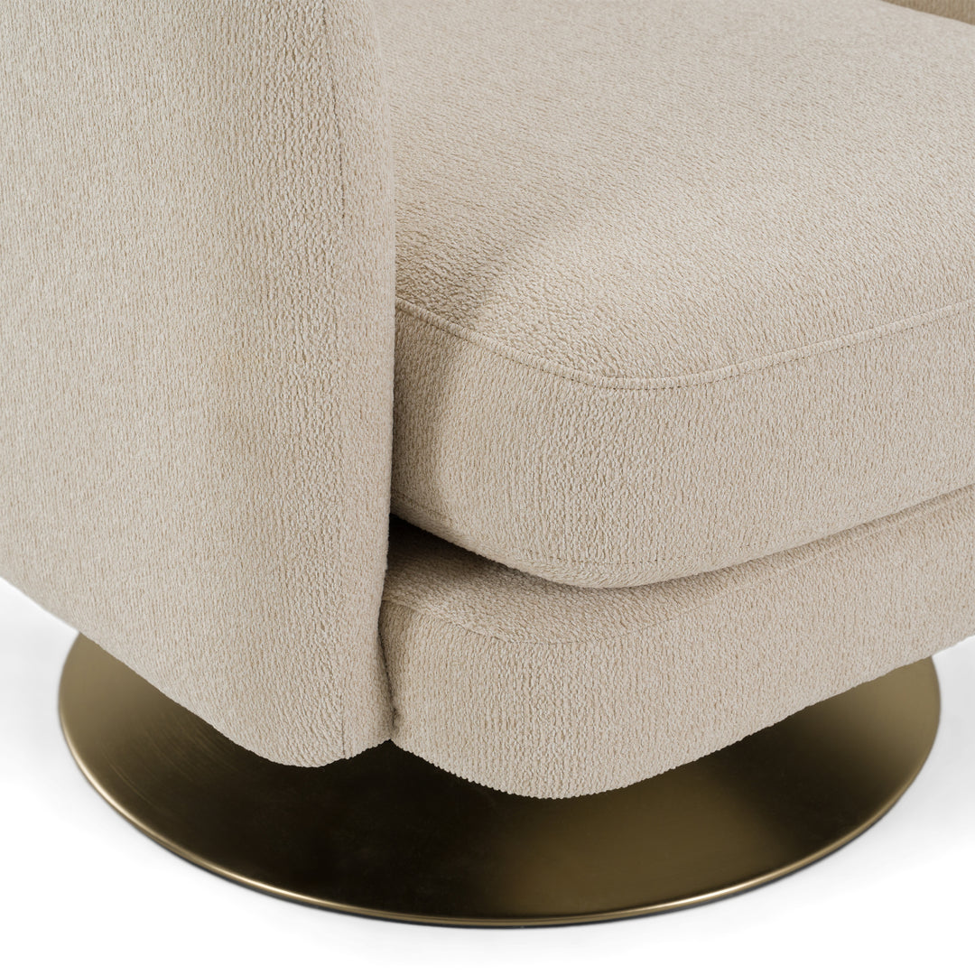 Doyle - Modern Cream Fabric + Gold Accent Chair